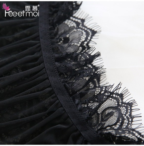 FEE ET MOI Sexy Lace Seethrough Body Sleepwear (Black)